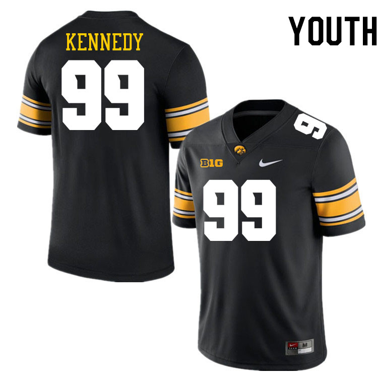 Youth #99 Devan Kennedy Iowa Hawkeyes College Football Jerseys Stitched-Black